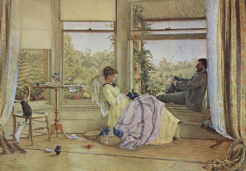 Emma Minnie Boyd Interior with figures,The Grange oil painting image